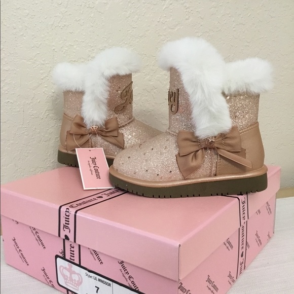 Juicy Couture Lil Wndsor Toddler Rose Gold Boots Sz.7 - Picture 2 of 8